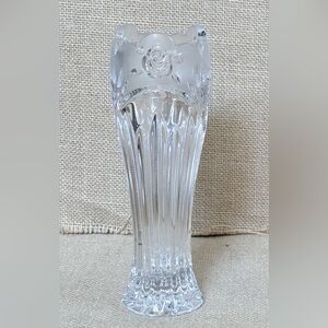 Vintage Oneida Crystal Southern Garden Bud Vase 7 Inch Granny Fairy Cottage Core